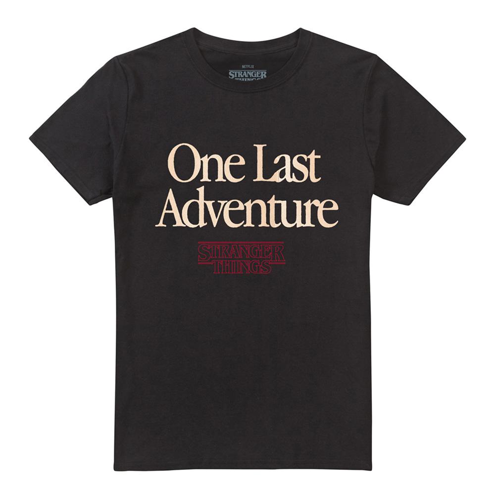Black - Front - Stranger Things Unisex Adult One Last Adventure Back Print T-Shirt