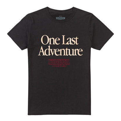 Black - Front - Stranger Things Unisex Adult One Last Adventure Back Print T-Shirt