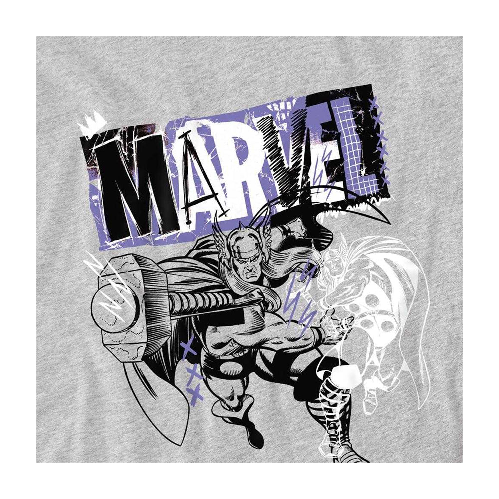 Athletic Heather - Side - Thor Childrens-Kids Thunder Sweatshirt