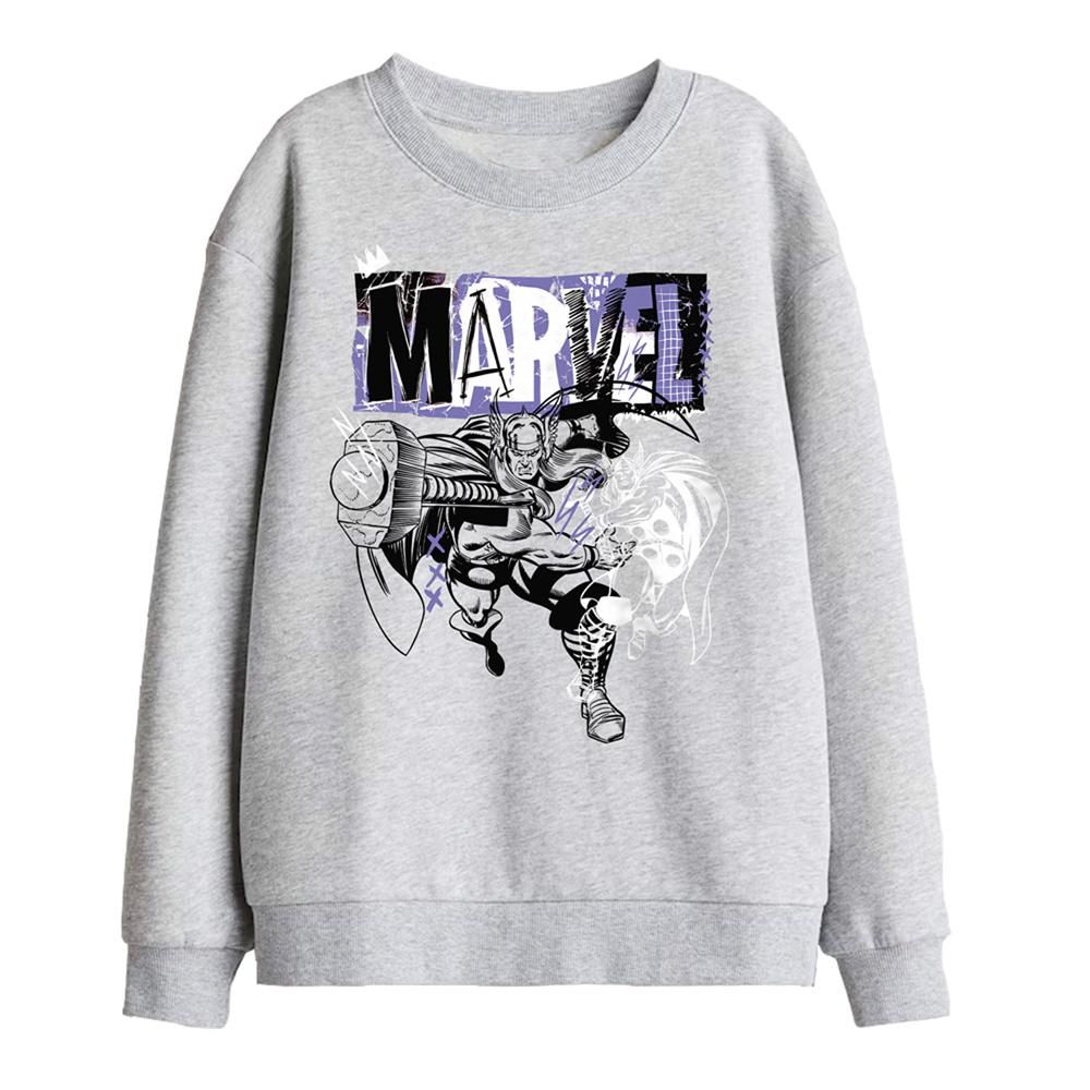 Athletic Heather - Front - Thor Childrens-Kids Thunder Sweatshirt