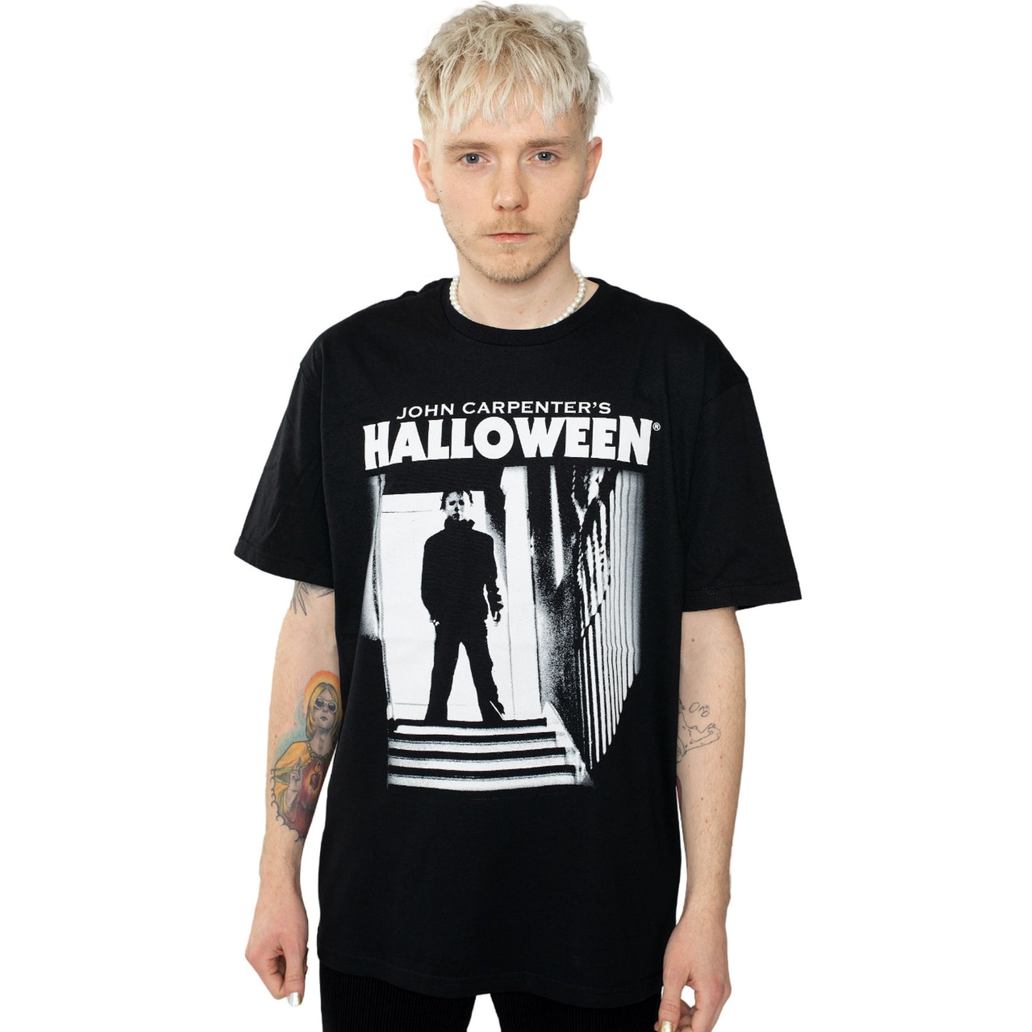 Black - Front - Halloween Mens Stairs T-Shirt