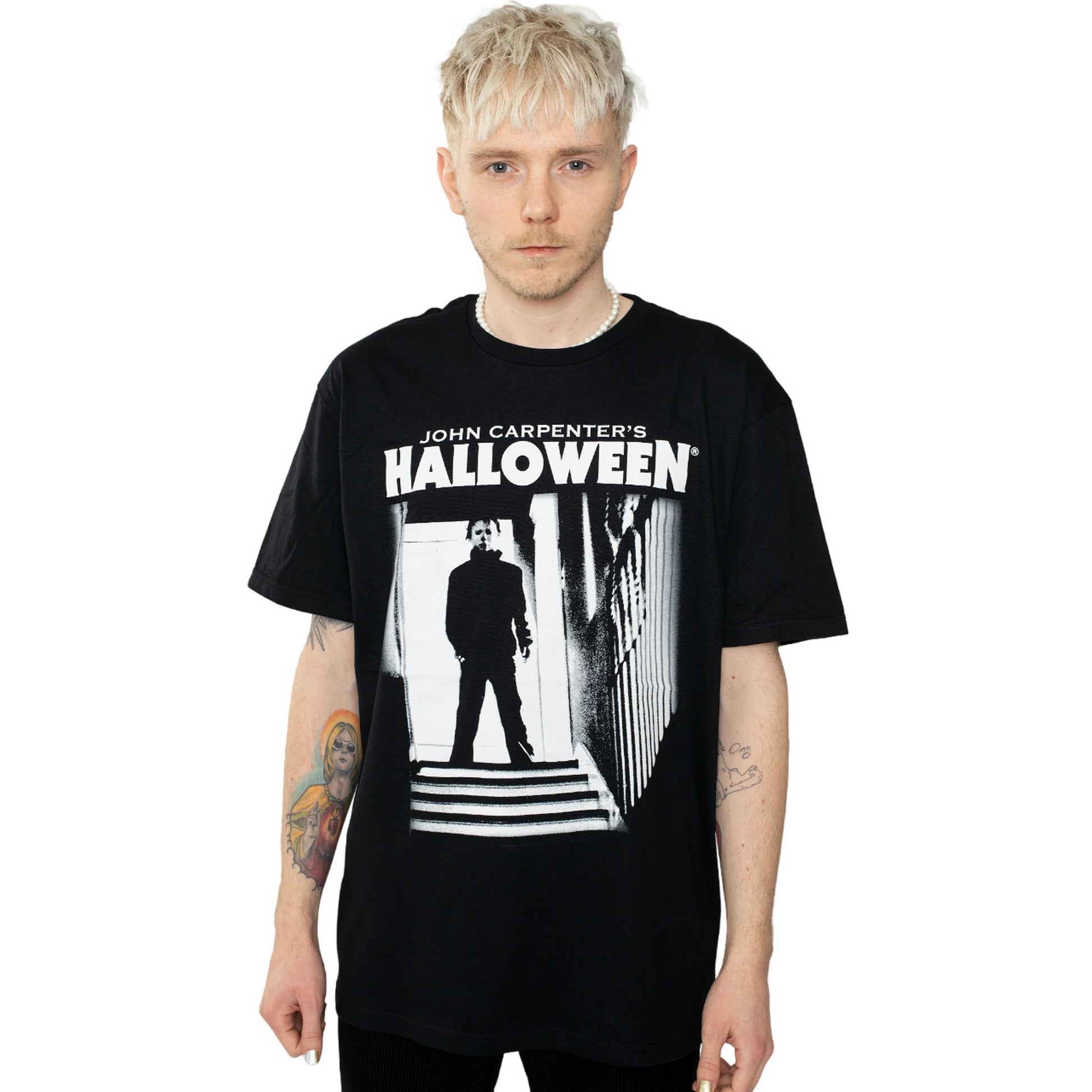 Black - Front - Halloween Mens Stairs T-Shirt