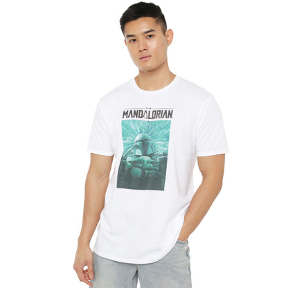 White - Side - Star Wars The Mandalorian Mens Hyperspeed T-Shirt