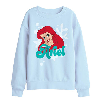 Light Blue - Front - The Little Mermaid Childrens-Kids Ariel Sweatshirt