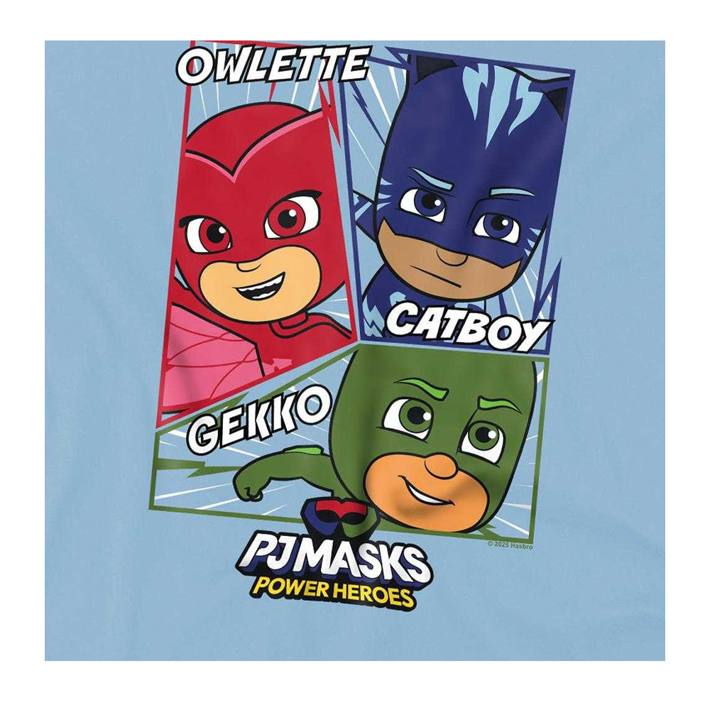 Light Blue - Side - PJ Masks Childrens-Kids Comic Sweatshirt