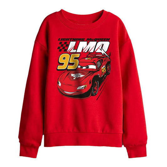 Red - Front - Cars Childrens-Kids Speed Lightning McQueen Sweatshirt