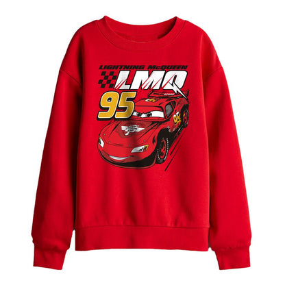 Red - Front - Cars Childrens-Kids Speed Lightning McQueen Sweatshirt