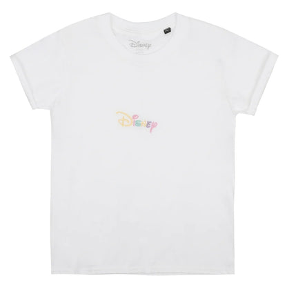 White - Front - Disney Girls Rainbow Logo T-Shirt