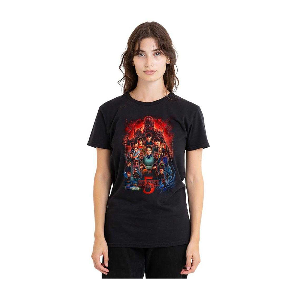 Black - Lifestyle - Stranger Things 5 Womens-Ladies Poster T-Shirt