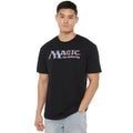 Black - Side - Magic The Gathering Mens Retro Logo T-Shirt