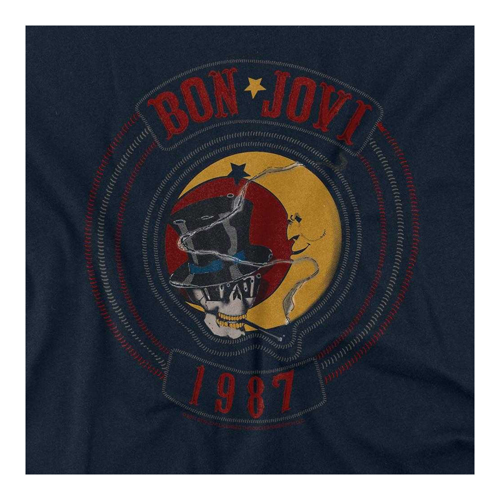 Navy - Back - Bon Jovi Unisex Adult 1987 T-Shirt