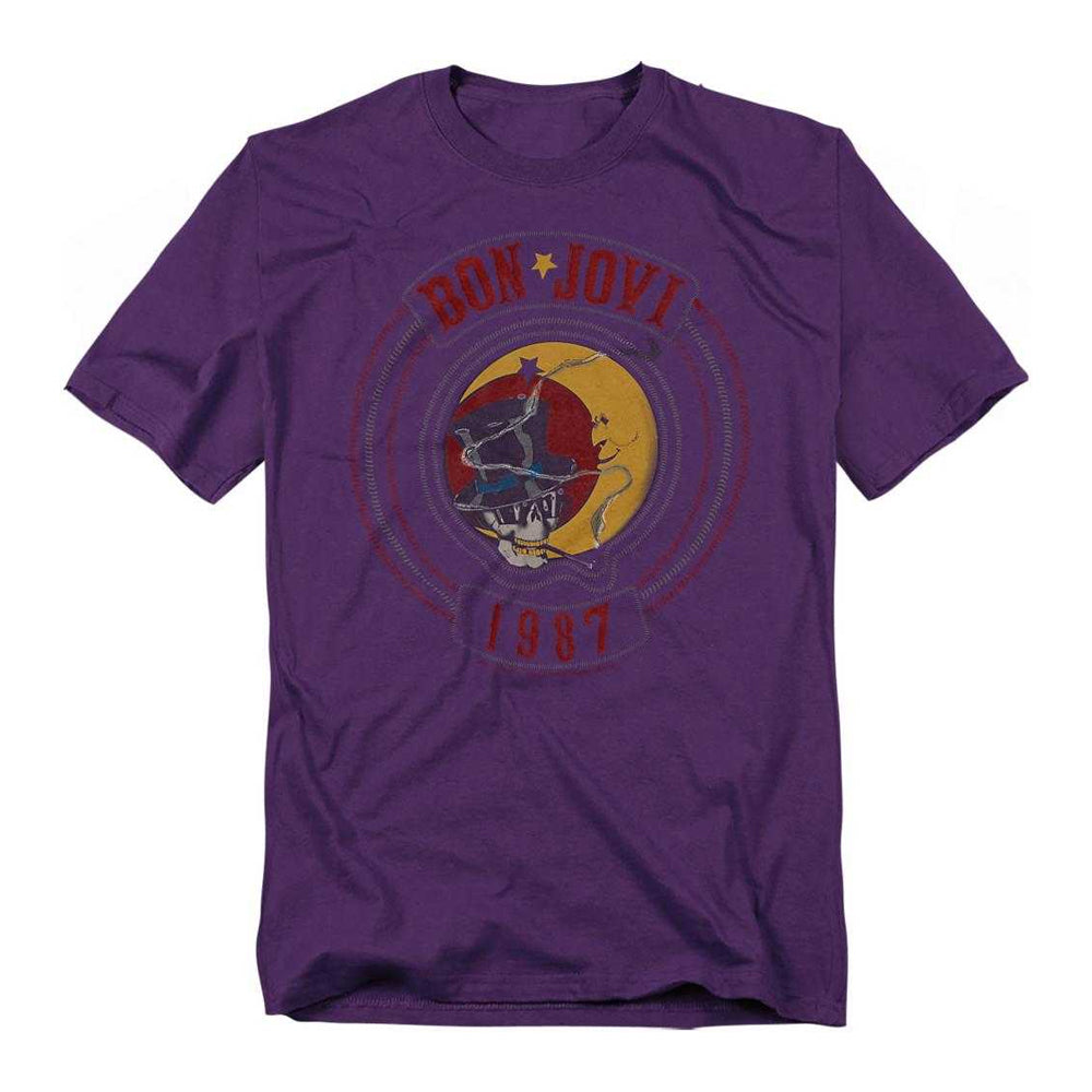 Purple - Front - Bon Jovi Unisex Adult 1987 T-Shirt