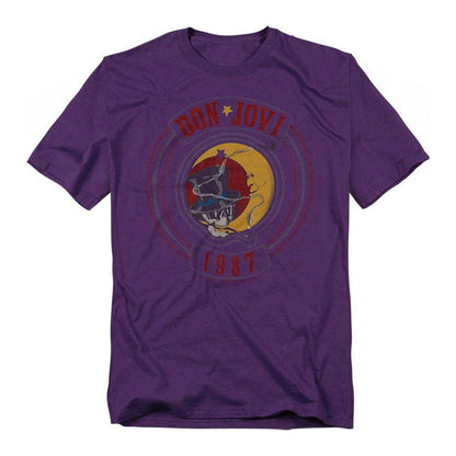 Purple - Front - Bon Jovi Unisex Adult 1987 T-Shirt