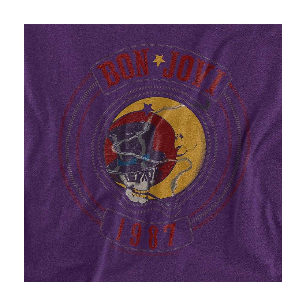 Purple - Back - Bon Jovi Unisex Adult 1987 T-Shirt