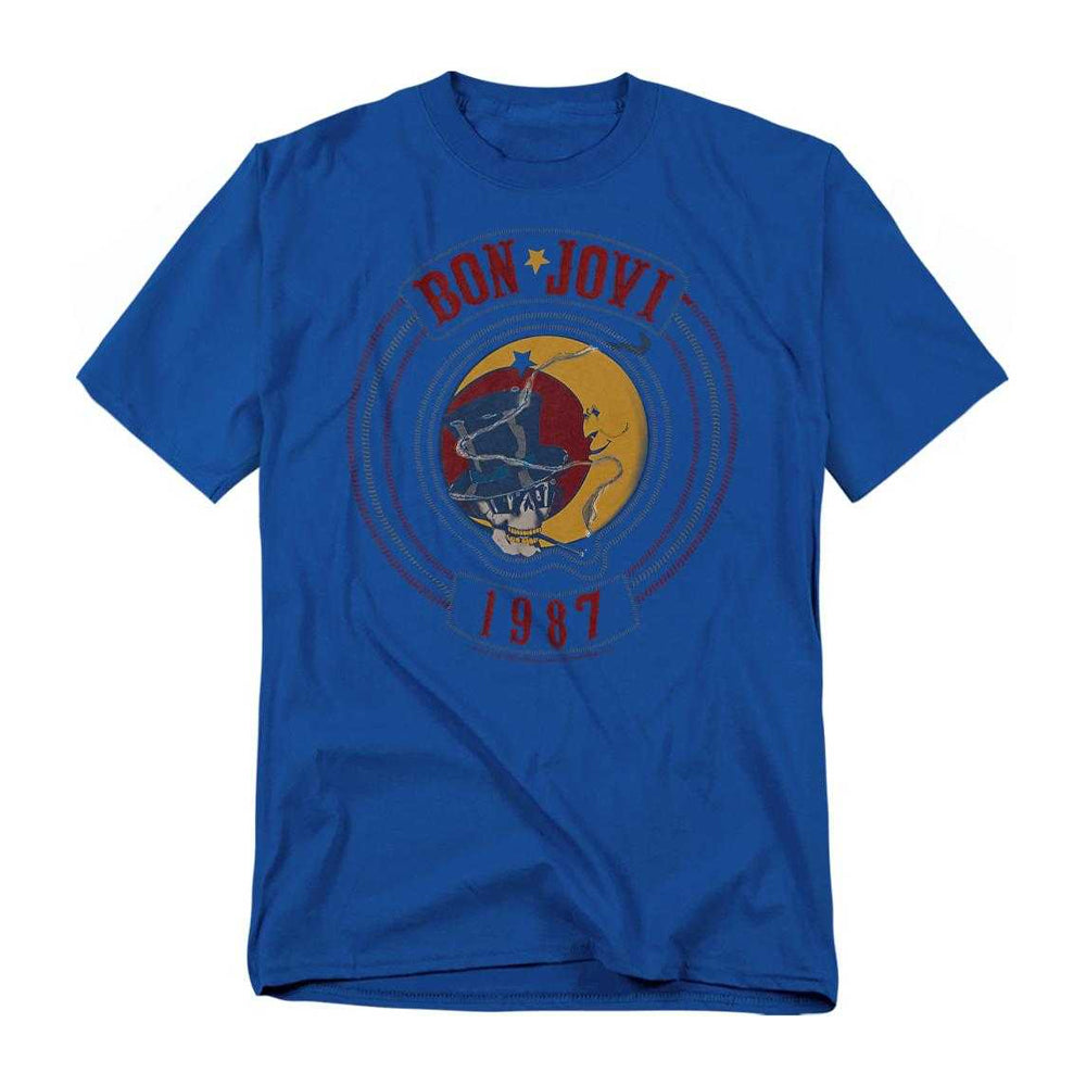 Royal Blue - Front - Bon Jovi Unisex Adult 1987 T-Shirt