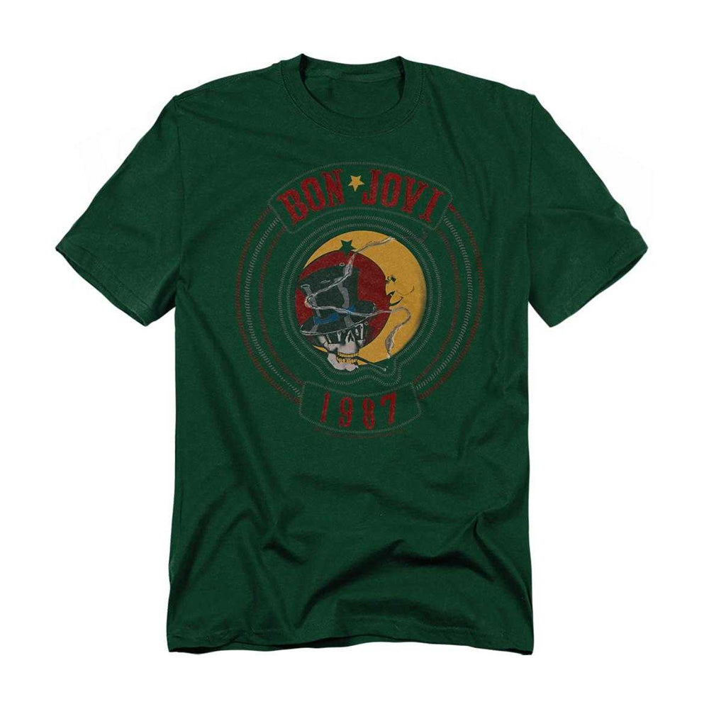 Hunter Green - Front - Bon Jovi Unisex Adult 1987 T-Shirt