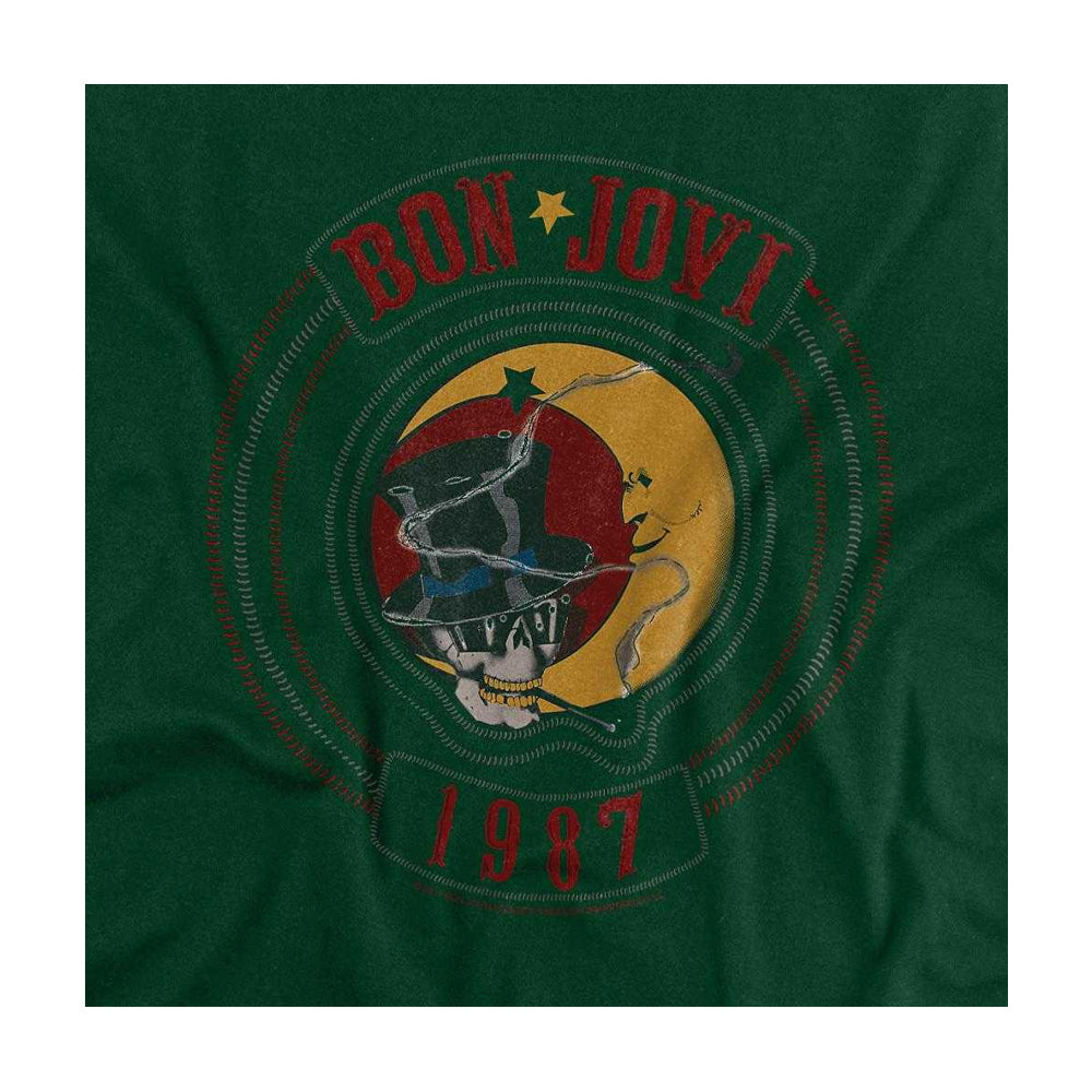 Hunter Green - Back - Bon Jovi Unisex Adult 1987 T-Shirt