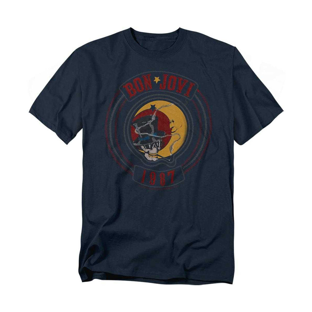 Navy - Front - Bon Jovi Unisex Adult 1987 T-Shirt