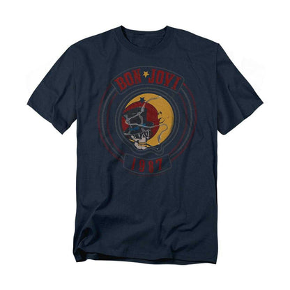 Navy - Front - Bon Jovi Unisex Adult 1987 T-Shirt