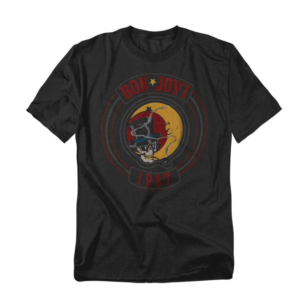 Black - Front - Bon Jovi Unisex Adult 1987 T-Shirt