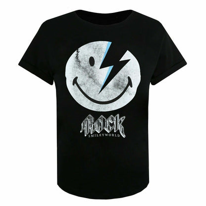 Black - Front - SmileyWorld Womens-Ladies Rock T-Shirt