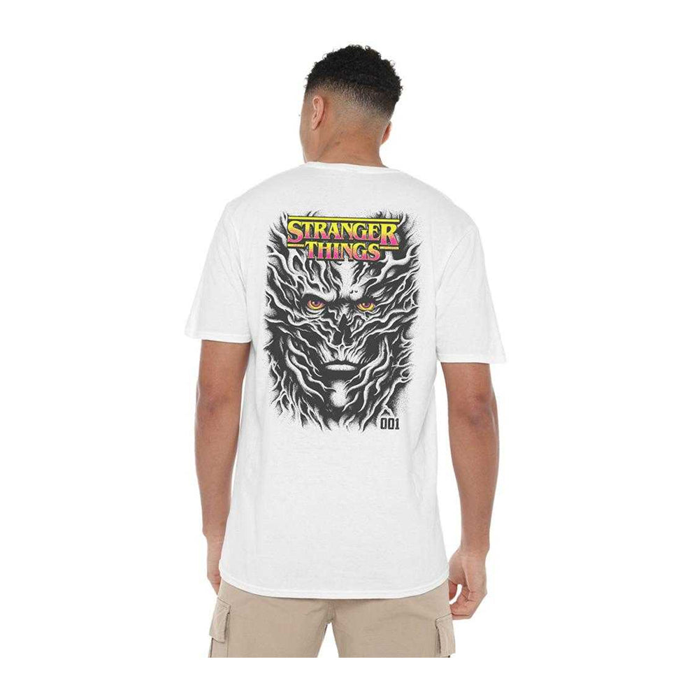 White - Pack Shot - Stranger Things Unisex Adult Street Vecna Back Print T-Shirt
