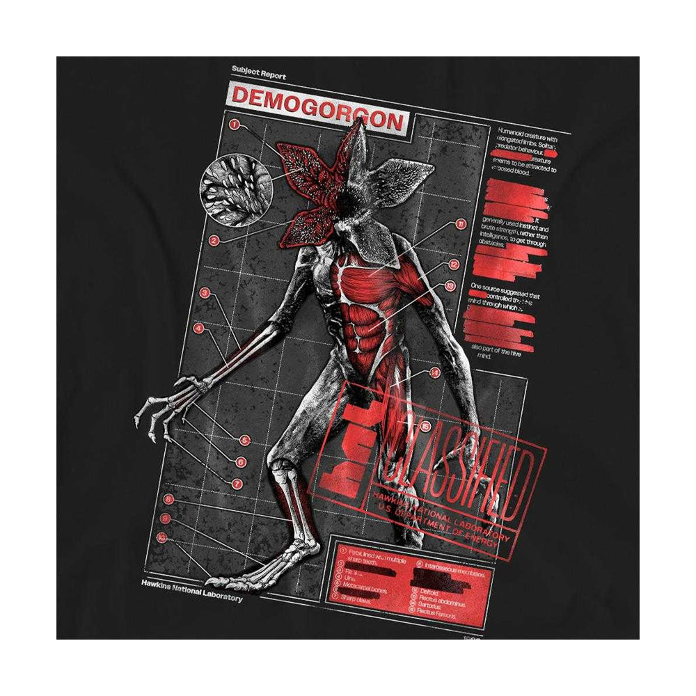 Black - Side - Stranger Things Womens-Ladies Demogorgon Monster T-Shirt