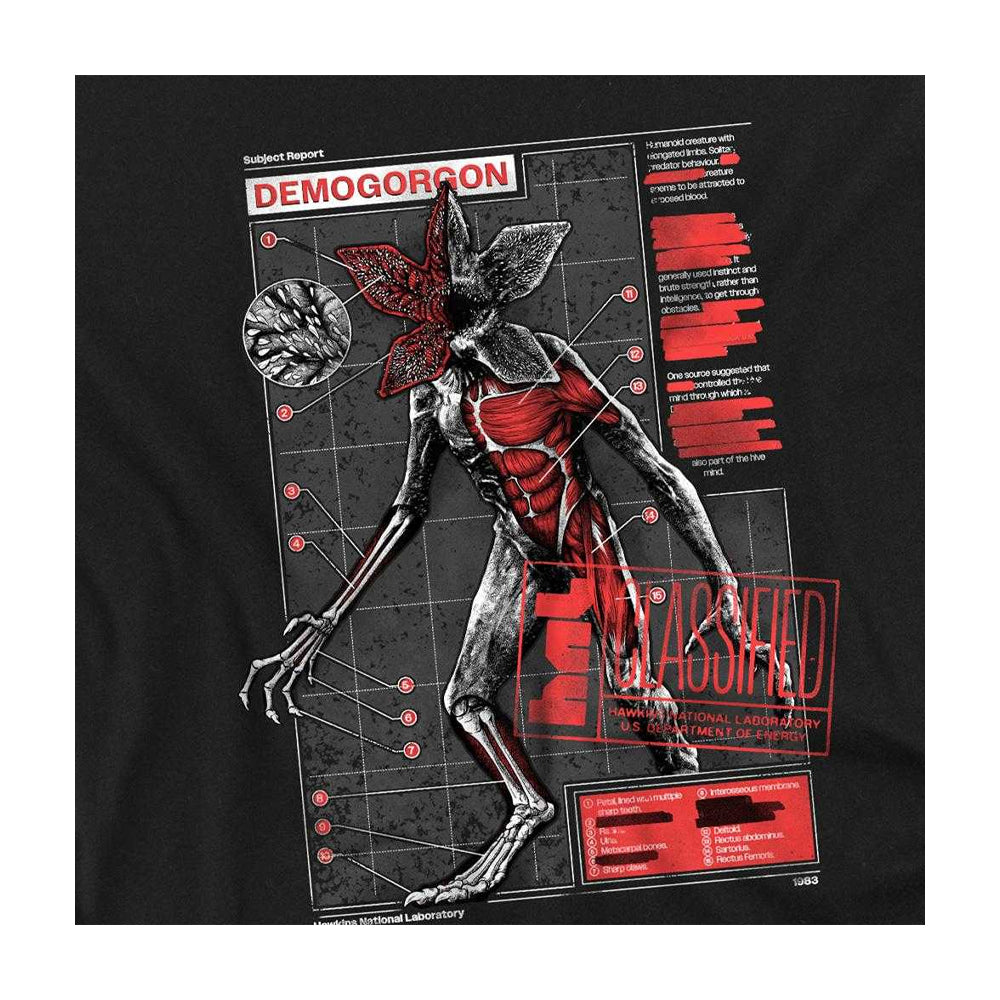 Black - Side - Stranger Things Unisex Adult Demogorgon Monster T-Shirt