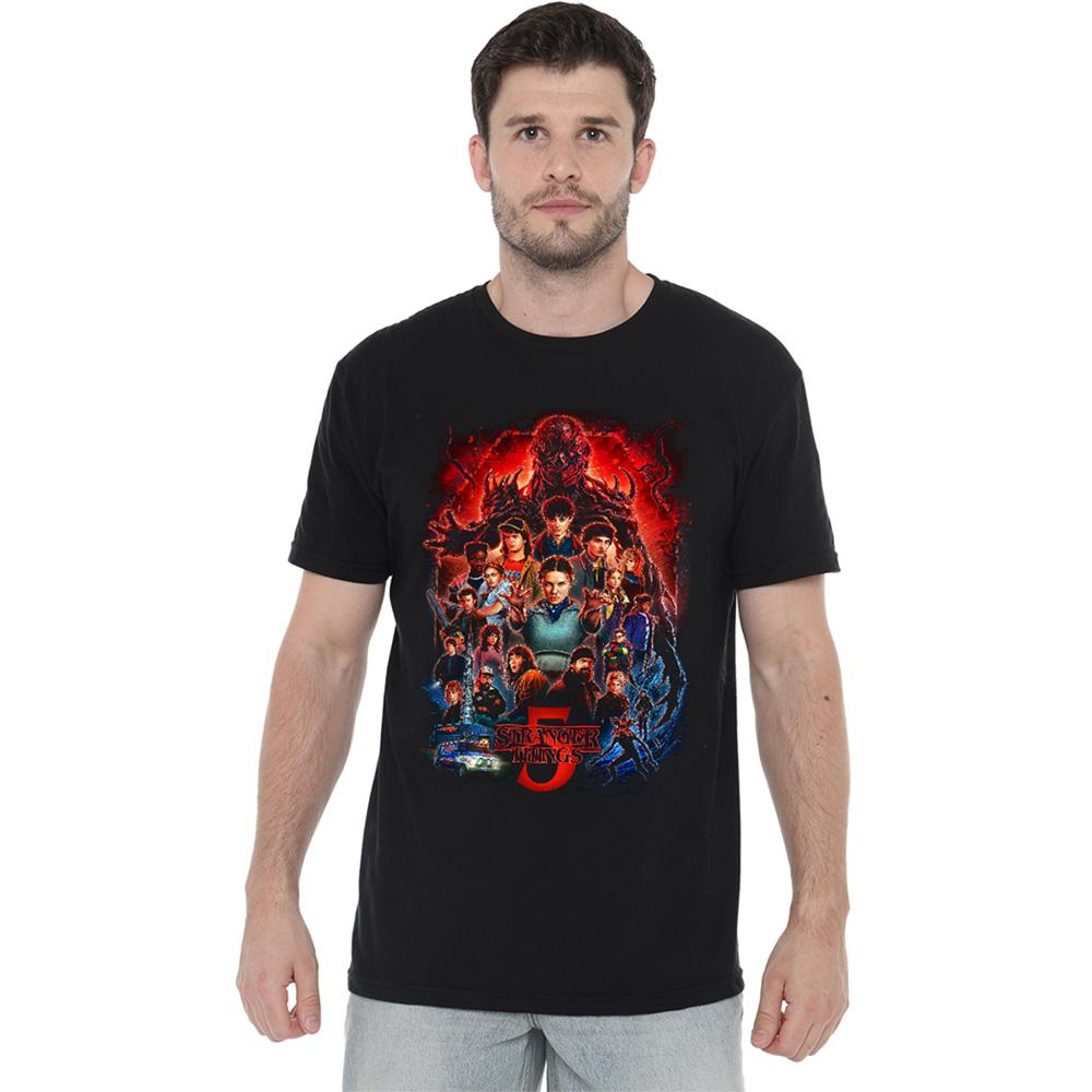 Black - Back - Stranger Things 5 Unisex Adult Poster T-Shirt