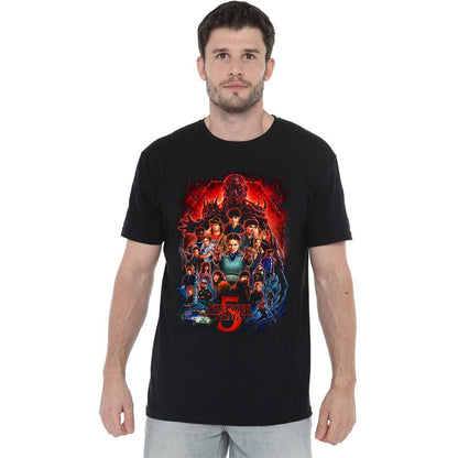 Black - Back - Stranger Things 5 Unisex Adult Poster T-Shirt