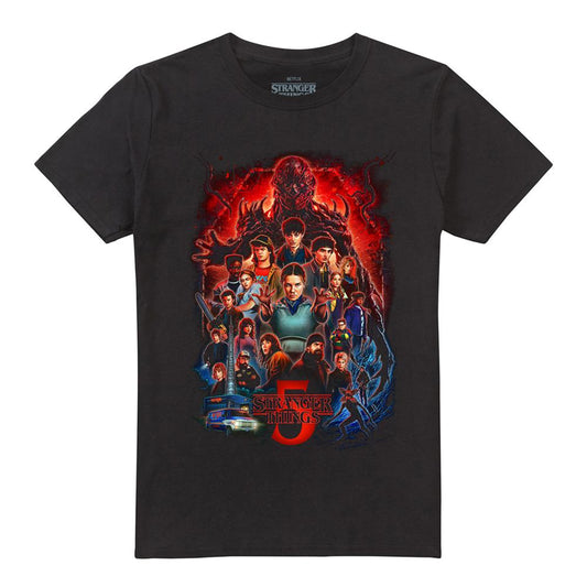 Black - Front - Stranger Things 5 Unisex Adult Poster T-Shirt