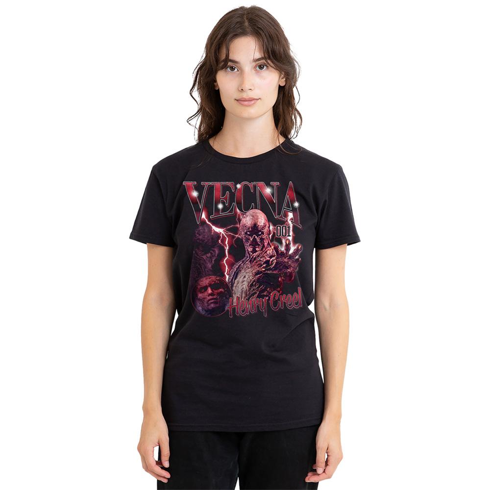 Black - Back - Stranger Things Womens-Ladies Creel Homage Vecna T-Shirt