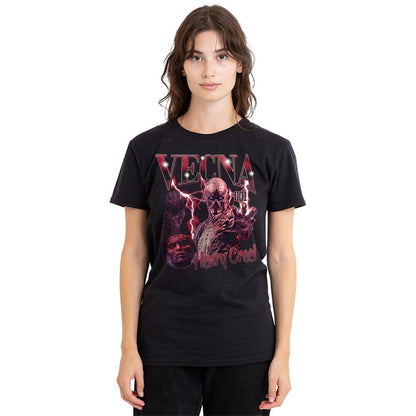 Black - Back - Stranger Things Womens-Ladies Creel Homage Vecna T-Shirt