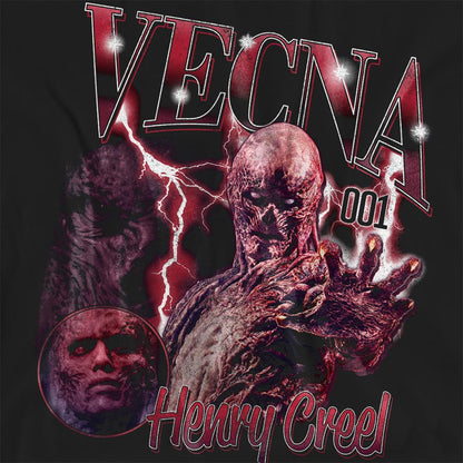 Black - Side - Stranger Things Womens-Ladies Creel Homage Vecna T-Shirt