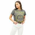 Vintage Charcoal - Side - SmileyWorld Womens-Ladies Famous Vintage Wash T-Shirt