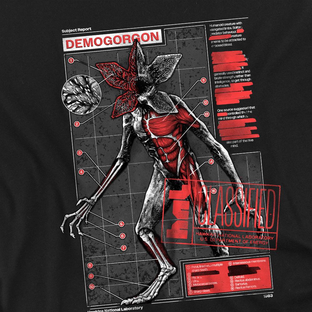 Black - Back - Stranger Things Unisex Adult Demogorgon Monster Long-Sleeved T-Shirt