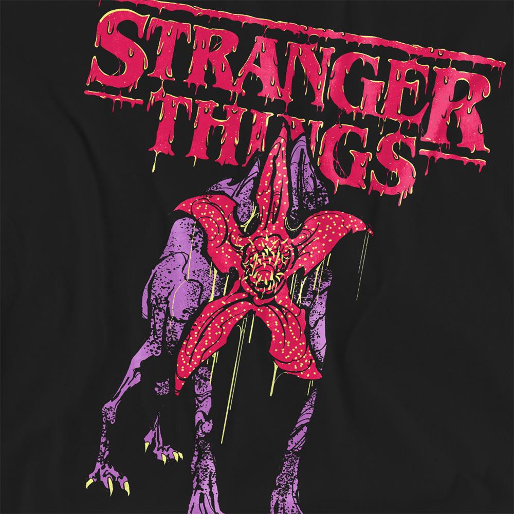 Black - Side - Stranger Things Womens-Ladies Demogorgon Drip T-Shirt