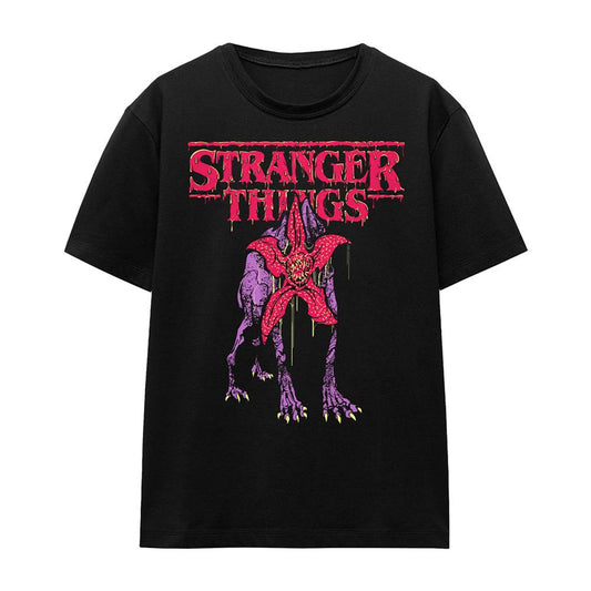 Black - Front - Stranger Things Womens-Ladies Demogorgon Drip T-Shirt