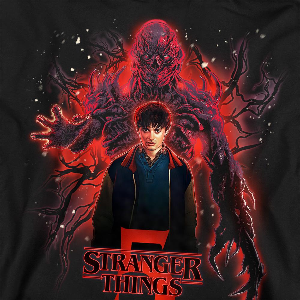 Black - Side - Stranger Things 5 Unisex Adult Sorcerer Will Versus Vecna Poster Sweatshirt