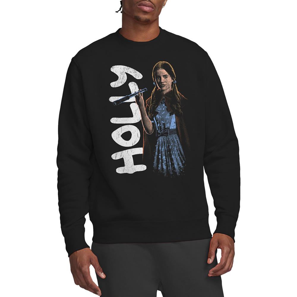 Black - Back - Stranger Things Unisex Adult Holly Neo Homage Sweatshirt