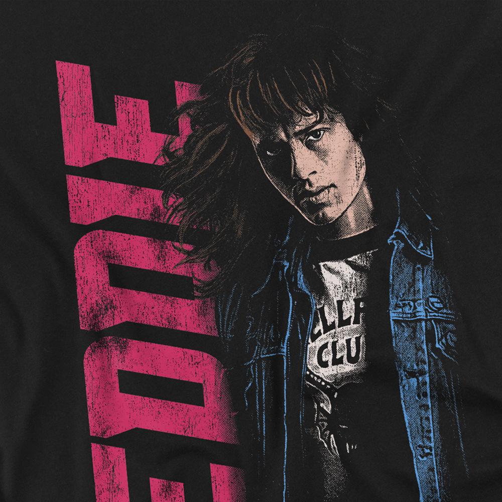 Black - Side - Stranger Things Unisex Adult Eddie Neo Homage T-Shirt