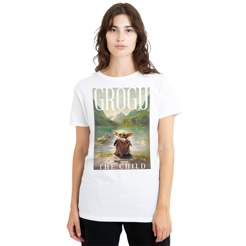 White - Back - Star Wars: The Book Of Boba Fett Womens-Ladies The Child Grogu Poster T-Shirt