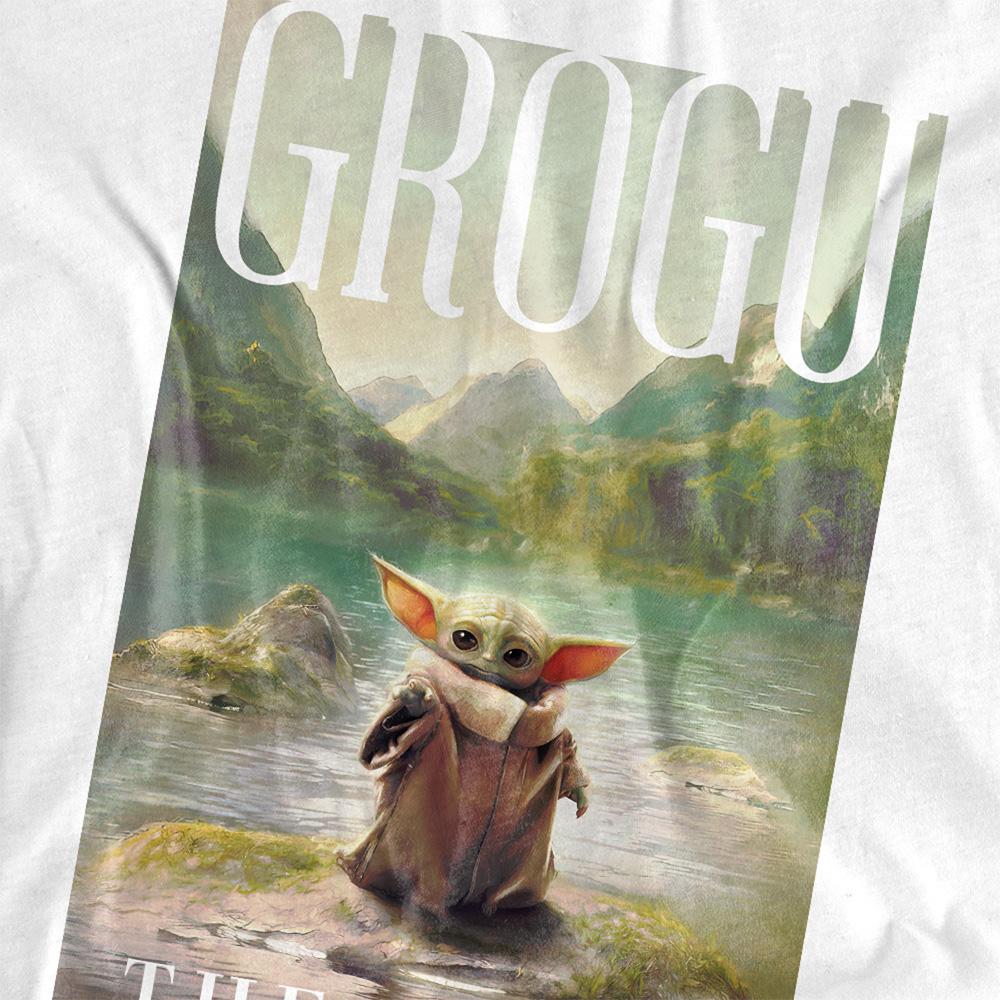 White - Side - Star Wars: The Book Of Boba Fett Womens-Ladies The Child Grogu Poster T-Shirt