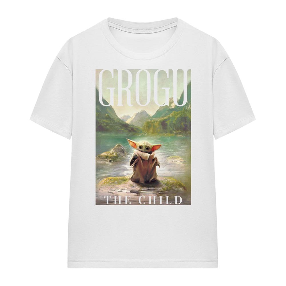 White - Front - Star Wars: The Book Of Boba Fett Womens-Ladies The Child Grogu Poster T-Shirt