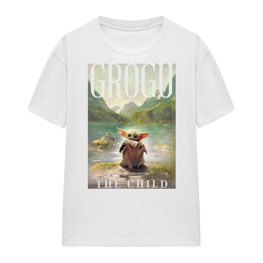 White - Front - Star Wars: The Book Of Boba Fett Womens-Ladies The Child Grogu Poster T-Shirt