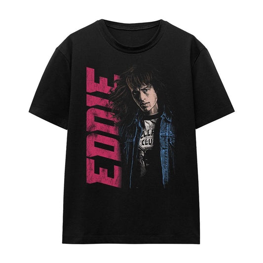 Black - Front - Stranger Things Womens-Ladies Eddie Neo Homage T-Shirt