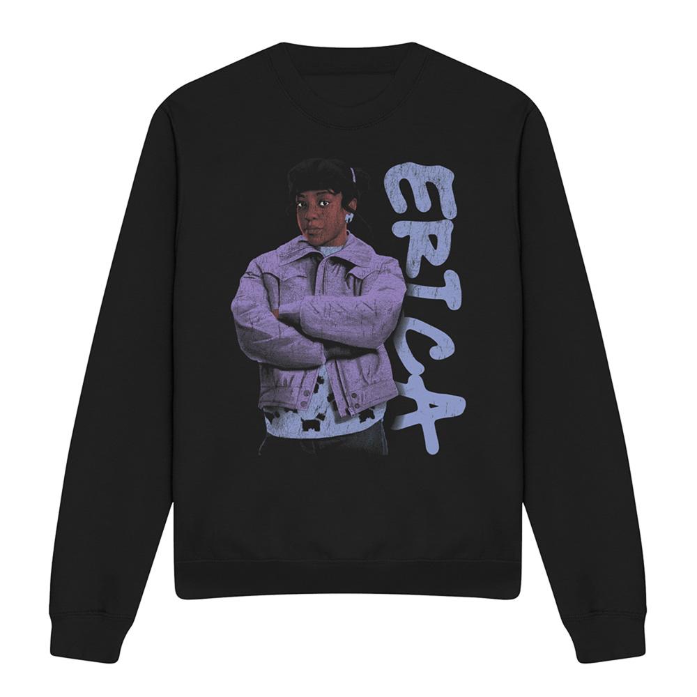 Black - Front - Stranger Things Unisex Adult Erica Neo Homage Sweatshirt