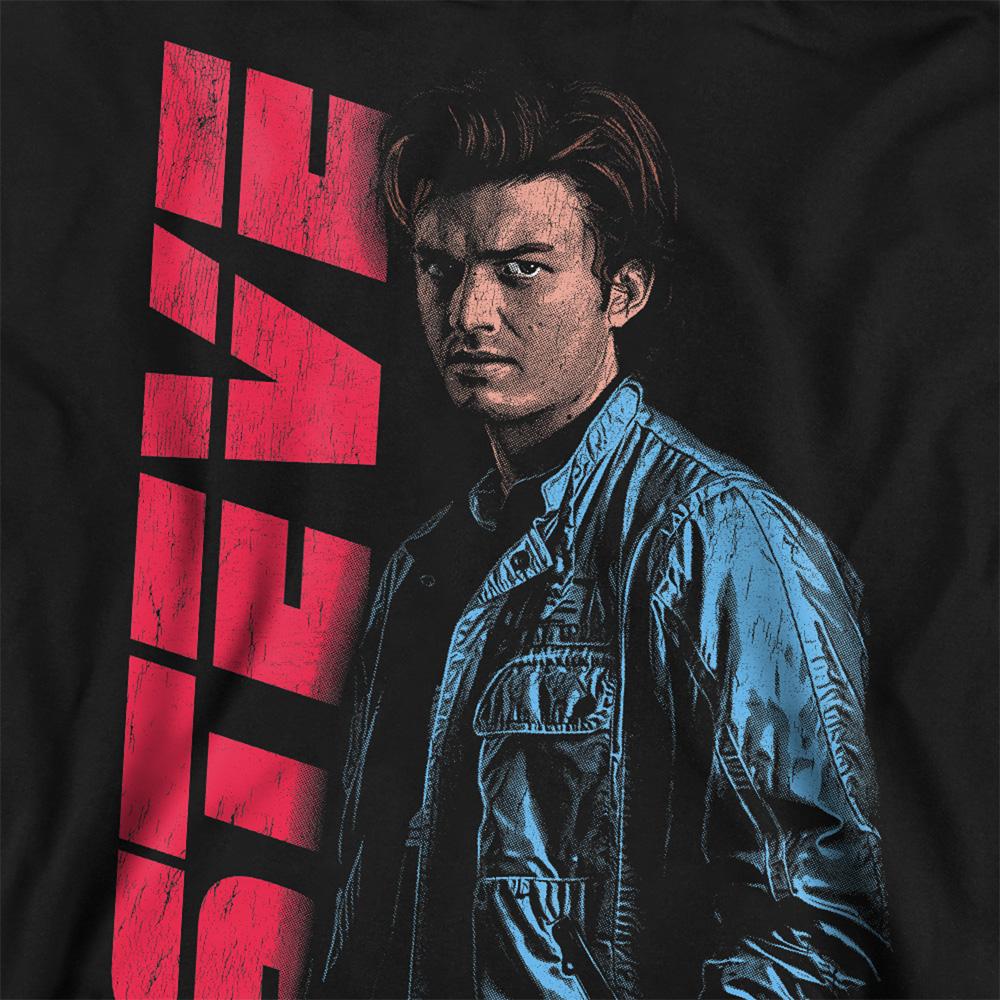 Black - Side - Stranger Things Unisex Adult Steve Neo Homage Sweatshirt