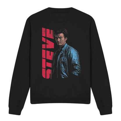 Black - Front - Stranger Things Unisex Adult Steve Neo Homage Sweatshirt