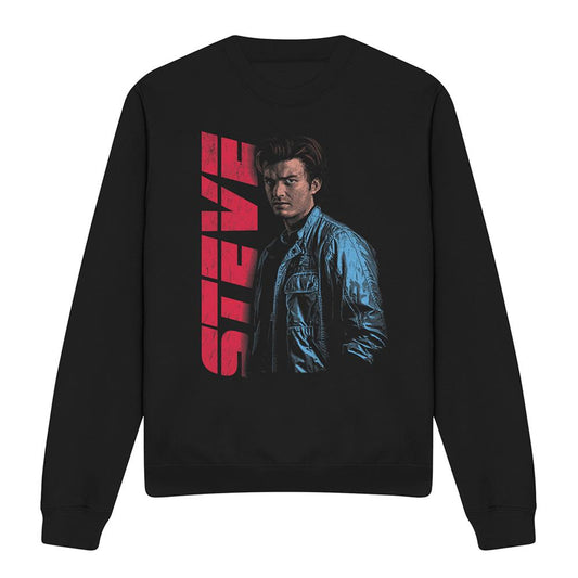 Black - Front - Stranger Things Unisex Adult Steve Neo Homage Sweatshirt